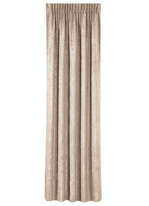 Klassiek - Thermische chenille verduisterende sjaal met multifunctionele band, in Größe 365 (H 145 x B 135 cm) bis 456 (H 245 x B 135 cm), in Farbe NATUREL Ansicht 1