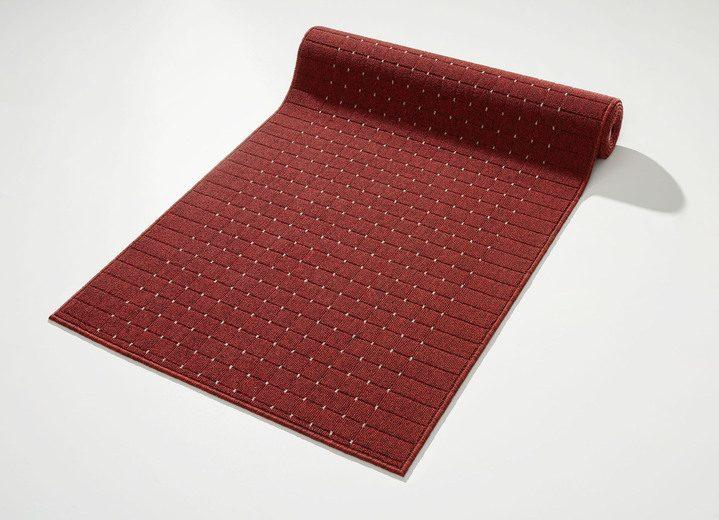 Tapijten - Loper in gewenste lengte met antislip latex achterkant, in Größe 102 (67 cm breed) bis 106 (100 cm breed), in Farbe ROOD Ansicht 1
