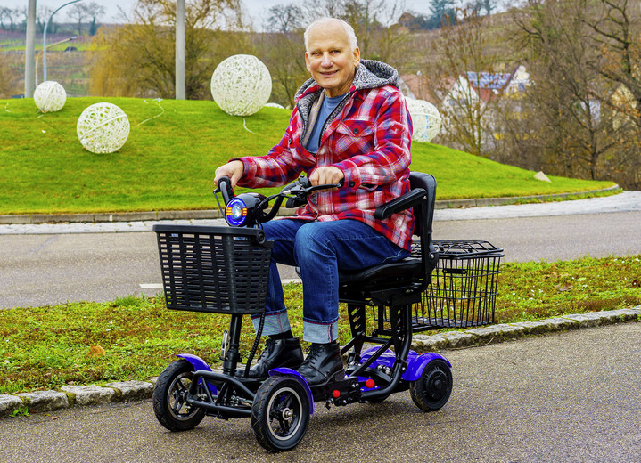 Elektrische mobile - Ontspannen door het dagelijks leven met de Econelo 4-wiel scooter Premium Versie, in Farbe BLAUW Ansicht 1