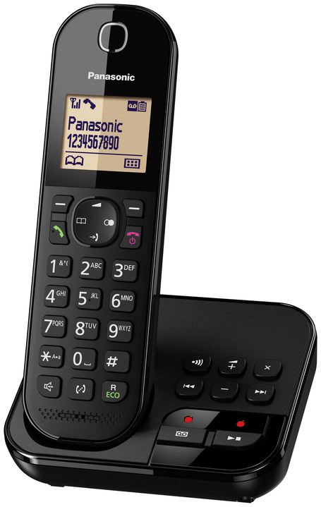 Telefoon - Panasonic groottoetstelefoon met antwoordapparaat, in Farbe ZWART, in Ausführung Telefoon met grote toetsen met antwoordapparaat Ansicht 1