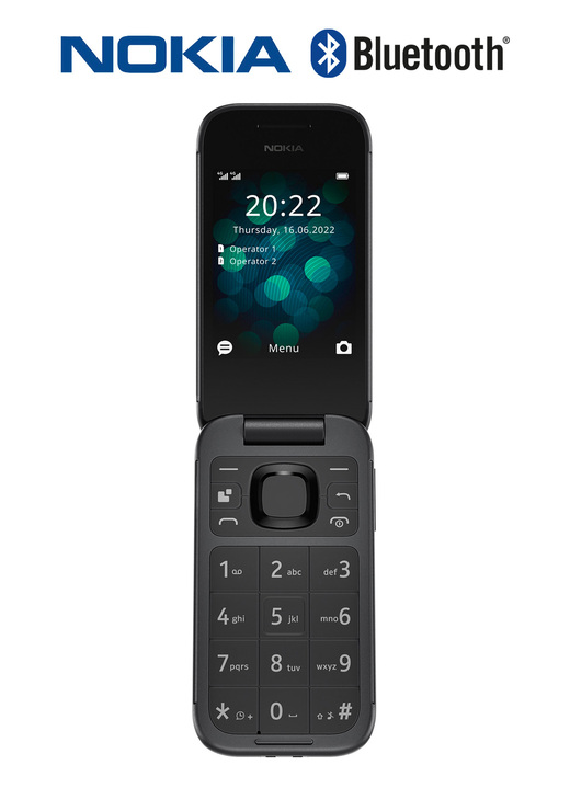 Mobiele telefoon - Nokia 2660 Flip clamshell-telefoon met grote knoppen, in Farbe ZWART Ansicht 1