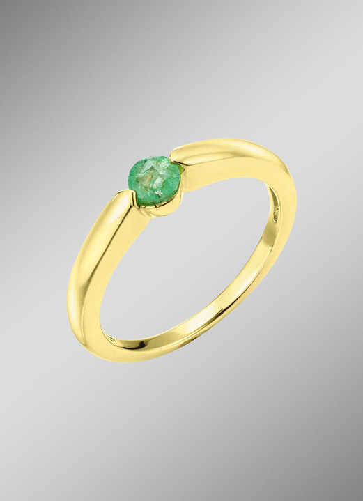 Ringen - Charmante damesring met echte edelsteen, in Größe 160 bis 220, in Farbe , in Ausführung Echte smaragd Ansicht 1