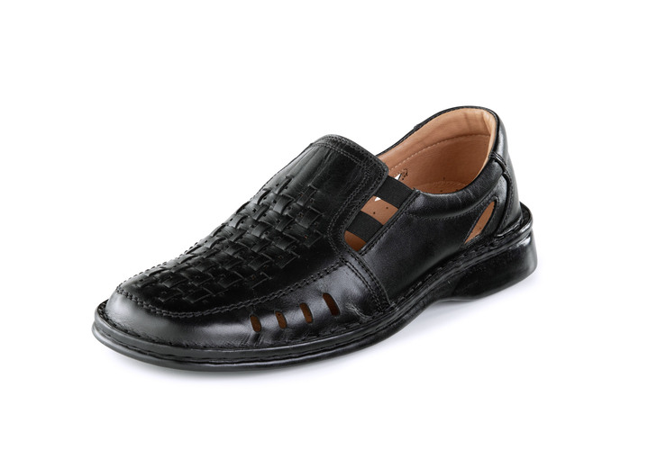 Instappers & veterschoenen - GINO GALANTE, sommerliche Herren-Slipper, mit Gummizug, in Größe 040 bis 046, in Farbe ZWART Ansicht 1