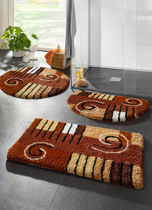 Wonen - Badkamerset in Table Tuft-kwaliteit, in Größe 100 (Matje, halfrond 50/80 cm) bis 112 (Toiletdekselafdekking 47/50 cm), in Farbe BRUIN Ansicht 1