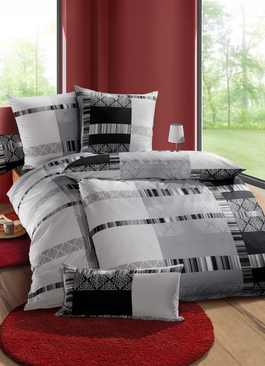 Beddengoed - Beddengoedset met ritssluiting, in Größe 111 (40/80 cm + 135/200 cm) bis 412 (4-delige voordeelset), in Farbe ANTRACIET Ansicht 1