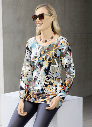 Fascinerend lang shirt met decoratieve strass steentjes