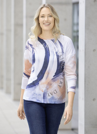 Uniek shirt met glanzende print