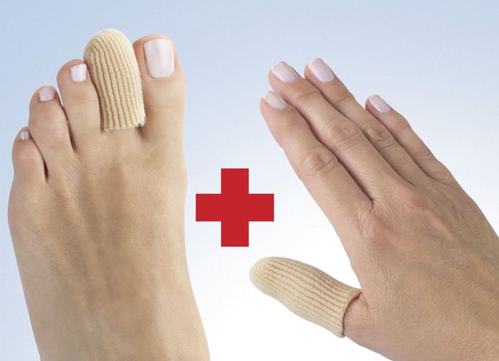 Gezonde voeten - Vinger- en teenbescherming, 6-delig, met siliconen binnenkant, in Farbe BEIGE