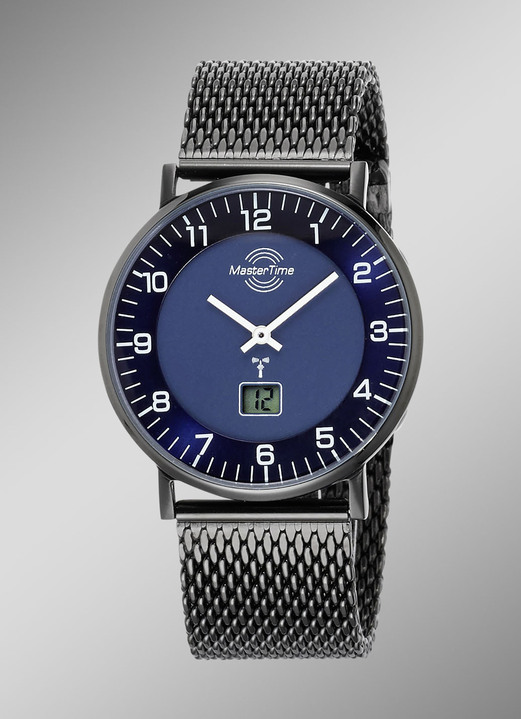 Master Time radiogestuurd herenhorloge met roestvrijstalen band Herenhorloges KLiNGEL