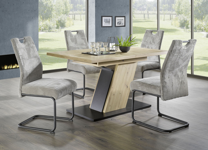 Eettafels - Eetgroep, 5 stuks, in modern design, in Farbe ARTISAN EIKEN-GRIJS Ansicht 1