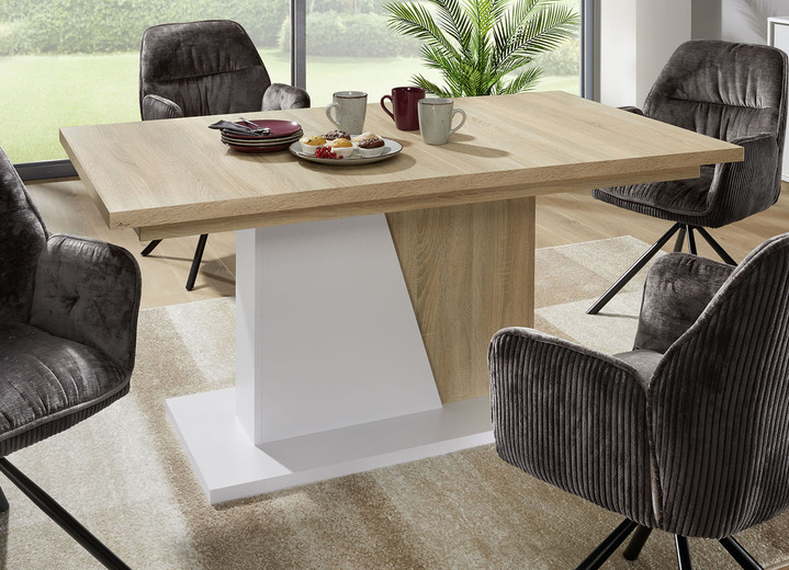 Eettafels - Eettafel, in Farbe EIKEN SONOMA WIT Ansicht 1