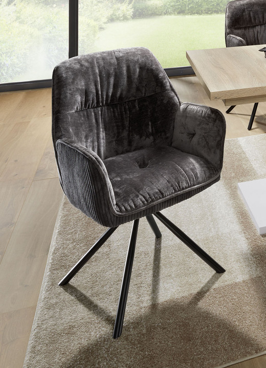 Stoelen & zitbanken - Fauteuil, set van 2, in XXL zitbreedte, in Farbe ANTRACIET-ZWART Ansicht 1