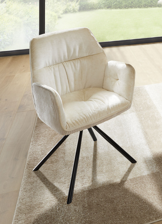 Stoelen & zitbanken - Fauteuil, set van 2, in XXL zitbreedte, in Farbe CREME-ZWART Ansicht 1