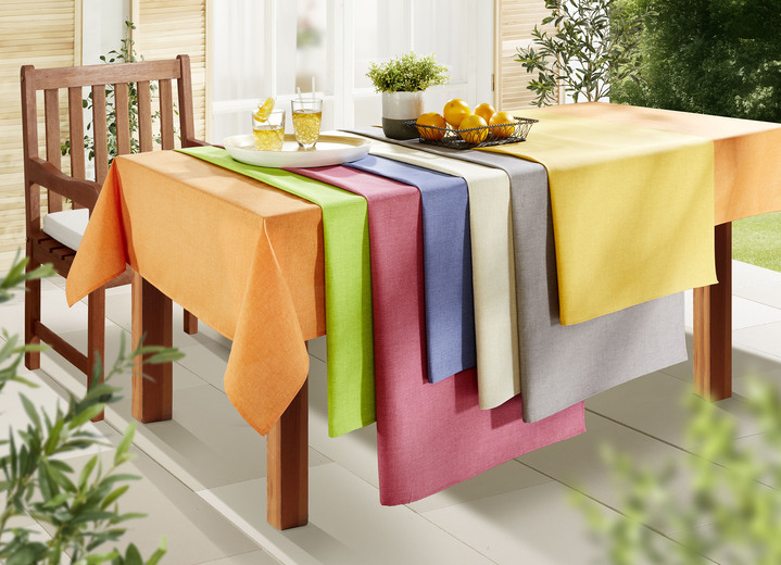 Tuin tafelkleden - Tafelkleed of zitkussen voor binnen en buiten met vlekbescherming, in Größe 105 (loper, 40/140 cm) bis 450 (zitkussen, 40/40/7 cm), in Farbe GRÜN Ansicht 1