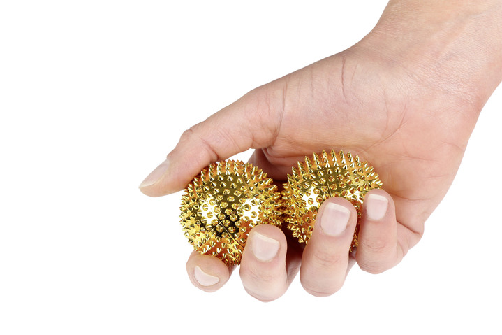 Praktische hulpmiddelen - Massageballen, set van 2, in Farbe GOLD Ansicht 1