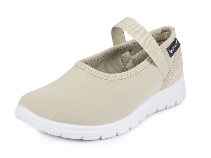 Breedte H - Ballerina stretchschoen, in Größe 036 bis 042, in Farbe BEIGE Ansicht 1