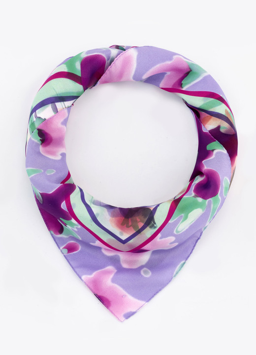 Sjaals - Nicki handdoek met fantasiebloemmotief, in Farbe FLIEDER-BUNT Ansicht 1