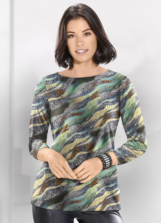 Truien - Fijngebreide trui, in Größe 038 bis 054, in Farbe GROEN-BLAUW-VEELKLEURIG
