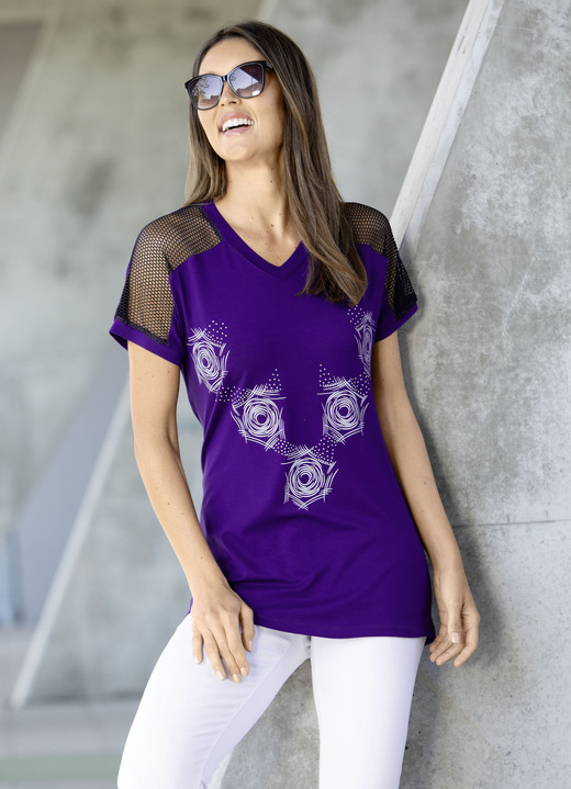 Longshirts - Lang shirt met contrastprint in 2 kleuren Longshirts - Lang shirt met contrastprint in 2 kleuren, in Größe 038 bis 054, in Farbe LILA