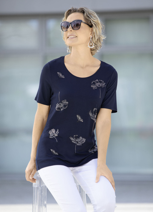 Shirts met strass steentjes - Uitstekend shirt met decoratieve strassversiering Shirts met strass steentjes - Uitstekend shirt met decoratieve strassversiering, in Größe 036 bis 052, in Farbe MARIENE