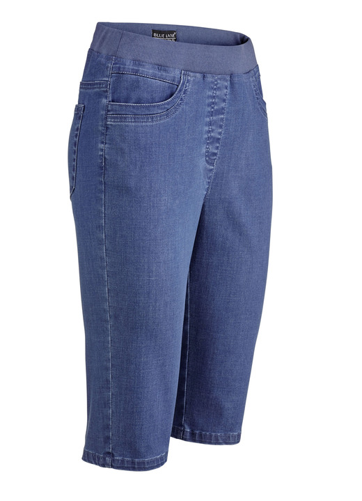 Jeans - Bermudashort met jersey tailleband, in Größe 036 bis 052, in Farbe JEANSBLAUW Ansicht 1