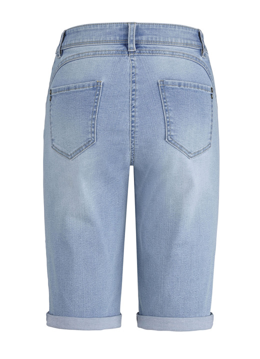 Broek met knoop- en ritssluiting - Bermudashort met push-upeffect, in Größe 034 bis 052, in Farbe LICHTBLAUW Ansicht 1