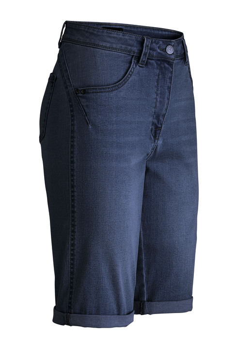 Broek met knoop- en ritssluiting - Bermudashort met push-upeffect, in Größe 034 bis 052, in Farbe DONKERBLAUW Ansicht 1