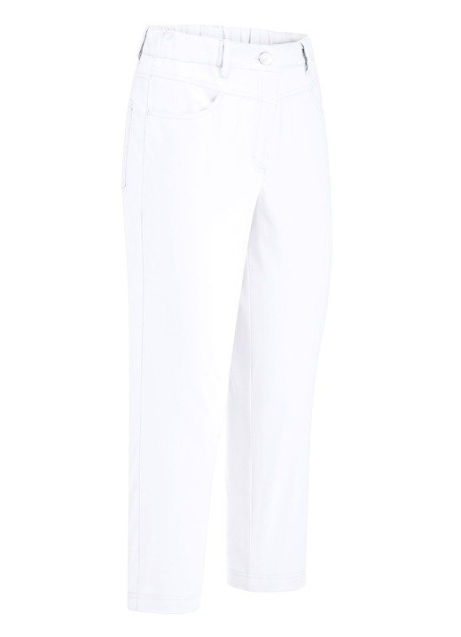 Broek met knoop- en ritssluiting - Capribroek met 4 zakken Broek met knoop- en ritssluiting - Capribroek met 4 zakken, in Größe 018 bis 052, in Farbe WIT