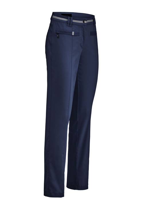 Broek met knoop- en ritssluiting - Uitgebreid vervaardigde broek Broek met knoop- en ritssluiting - Uitgebreid vervaardigde broek, in Größe 017 bis 052, in Farbe MARINE
