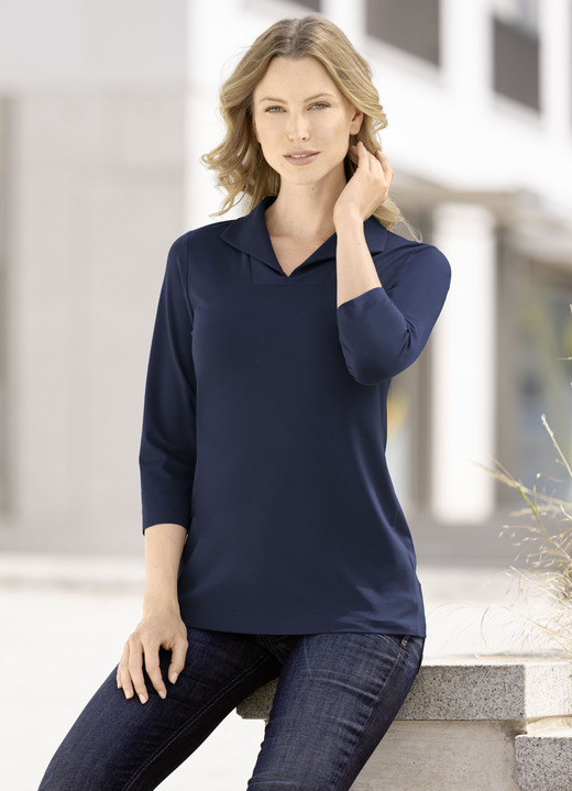 Korte mouw - Combinatievriendelijk poloshirt Korte mouw - Combinatievriendelijk poloshirt, in Größe (36/38) bis (52/54), in Farbe MARINE