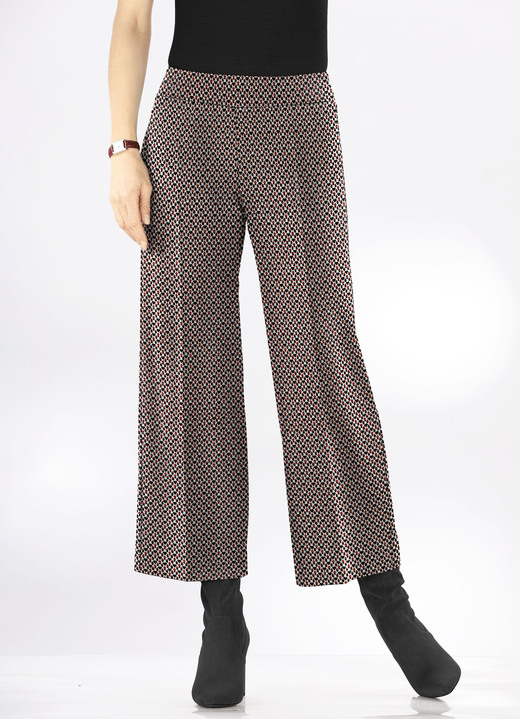 Broeken met elastische band - Culottes in een comfortabel instapmodel Broeken met elastische band - Culottes in een comfortabel instapmodel, in Größe 036 bis 054, in Farbe BEIGE-ZWART-ROOD