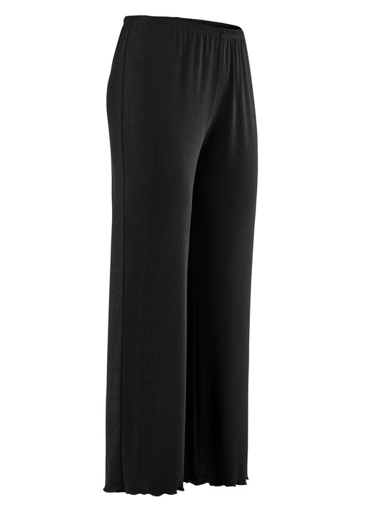 7/8 broeken, capri's, bermuda's - Zachtvallende 7/8-broek 7/8 broeken, capri's, bermuda's - Zachtvallende 7/8-broek, in Größe 036 bis 060, in Farbe ZWART