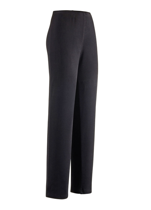 Broeken met elastische band - Broek met een nobele glans Broeken met elastische band - Broek met een nobele glans, in Größe 020 bis 060, in Farbe ZWART
