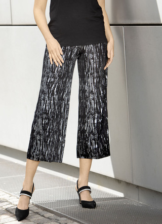 Culottes met elegante glanzende print
