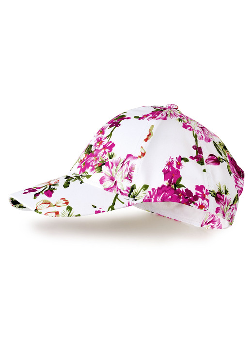 Mutsen & hoeden - Baseballpet met exotische bloemenprint, in Farbe WIT-MULTICOLOR Ansicht 1