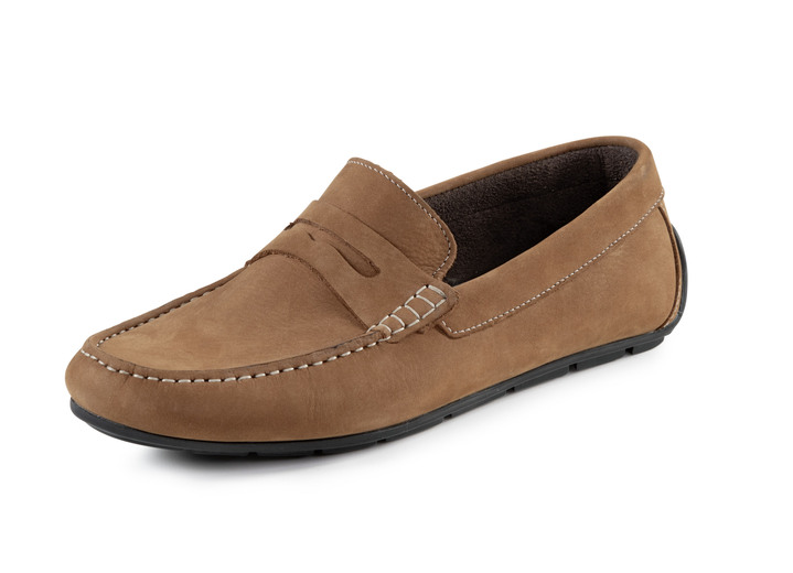 - Mocassinpantoffels in klassiek design, in Größe 040 bis 046, in Farbe COGNAC Ansicht 1