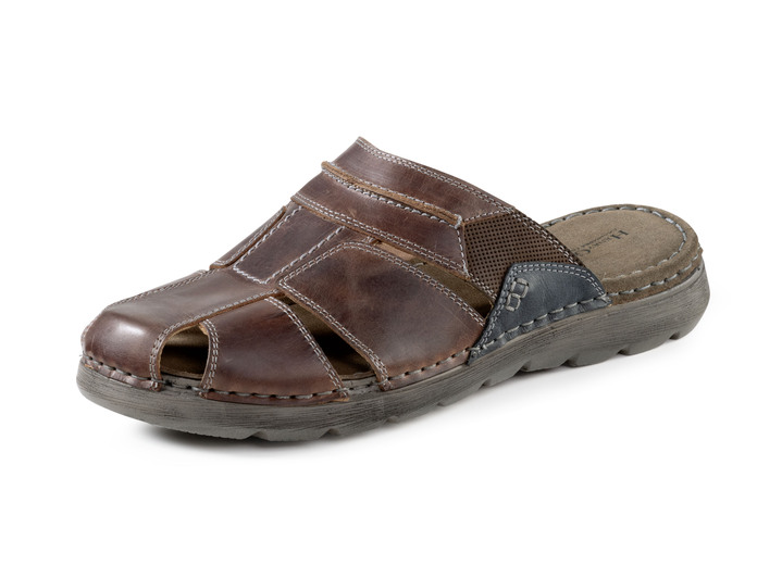 Sandalen & slippers - Muiltjes met luchtige openingen, in Größe 040 bis 046, in Farbe KASTANIE-BLAU Ansicht 1