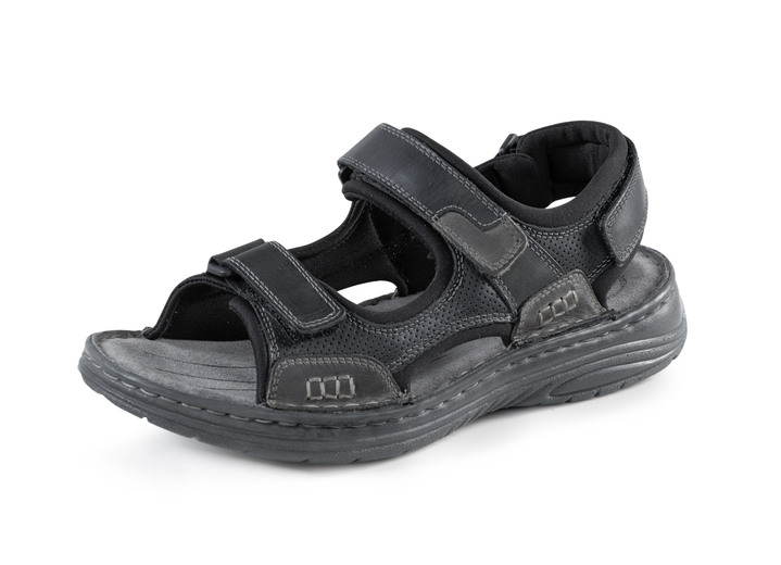 Sandalen & slippers - GINO GALANTE, comfortabele heren trekkingsandalen, gemaakt van leer, in Größe 040 bis 046, in Farbe SCHWARZ-GRAU Ansicht 1