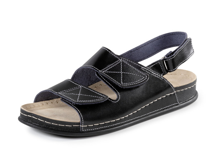 Sandalen & slippers - Sandaal met contraststiksel, in Größe 041 bis 046, in Farbe ZWART Ansicht 1