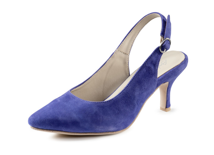 Pumps & ballerina's - Andrea Conti slingpumps gemaakt van zacht fluweel chevreauleer, in Größe 036 bis 042, in Farbe KONINKLIJK Ansicht 1