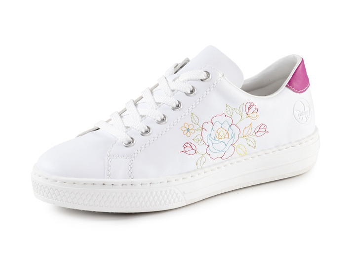 - Rieker sneakers met speels bloemenborduurwerk, in Größe 036 bis 042, in Farbe WEISS-PINK Ansicht 1