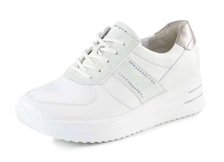 Sport- & vrijetijdsschoenen - Ranger sneakers met strass steentjes, in Größe 3 1/2 bis 8, in Farbe WEISS-EISGRAU Ansicht 1
