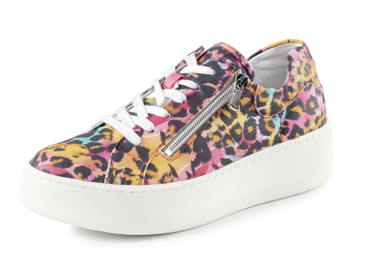 Instappers & veterschoenen - Waldläufer sneakers met verspreide glitter en luipaardprint, in Größe 3 1/2 bis 8, in Farbe MEERKLEURIG Ansicht 1