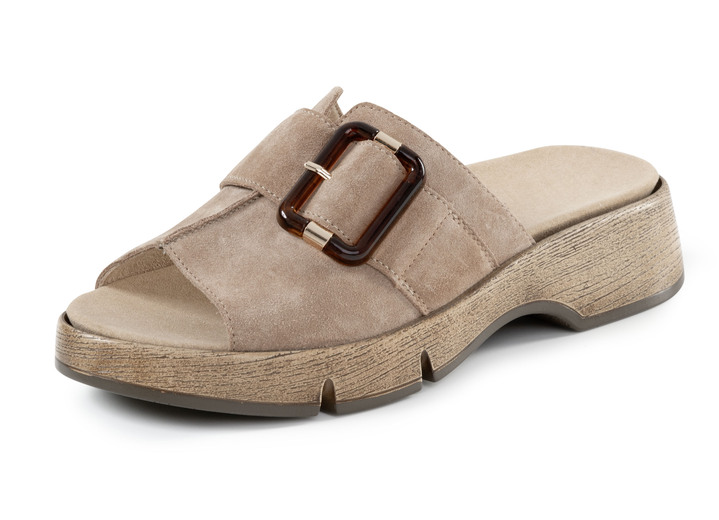 Sandalen & slippers - Ranger muiltjes met decoratieve sluiting, in Größe 036 bis 042, in Farbe ZAND Ansicht 1