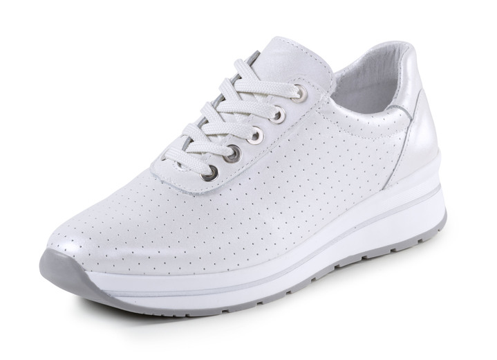 Sport- & vrijetijdsschoenen - ELENA EDEN sneakers met decoratieve perforaties, in Größe 035 bis 041, in Farbe PERLWEISS Ansicht 1