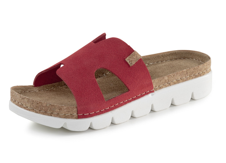 Sandalettes & slippers - ELENA EDEN, zomerse damesmuiltjes van leer, in Größe 036 bis 042, in Farbe ROT Ansicht 1