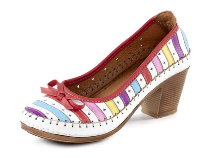Gemini pumps van rundnappaleer met strik
