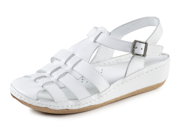Sandalen & slippers - Gemini sandaal met bandjes van zacht rundnappaleer, in Größe 036 bis 042, in Farbe WIT Ansicht 1