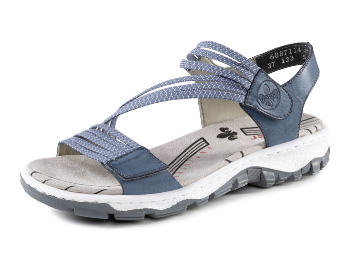 Sport- & vrijetijdsschoenen - Rieker sandaal met praktische elastische bandages, in Größe 036 bis 042, in Farbe BLAUW Ansicht 1