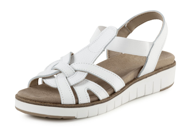 Sandalen & slippers - ELENA EDEN sandaal met praktische elastische bandages, in Größe 036 bis 042, in Farbe WEISS Ansicht 1